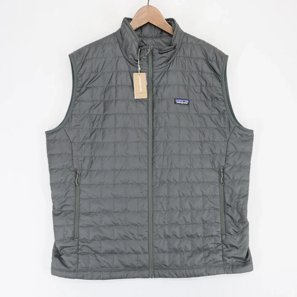 Patagonia Nano Puff Vest Mens XXL Gray Full Zip Primaloft Quilted Puffer